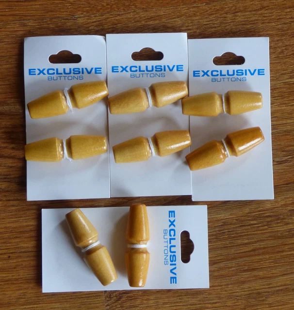 8 Botones De Lona Palanca De Madera En Tarjeta Exclusiva Hacer Sujeción De Madera