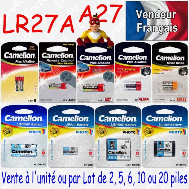 Piles Battery télécommande Alcaline 12V LR27A 27A A27 MN27 GP27A x1 2 5 10 ou 20