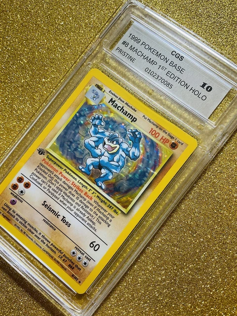 1999 POKEMON 1st EDITION MACHAMP HOLO FOIL 8/102 RARE CGS 10 C STORE SHADOW