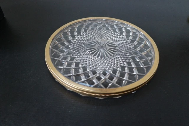 ANCIEN DESSOUS DE plat / dessous de bouteille en cristal opalescent EUR 70,00 - FR