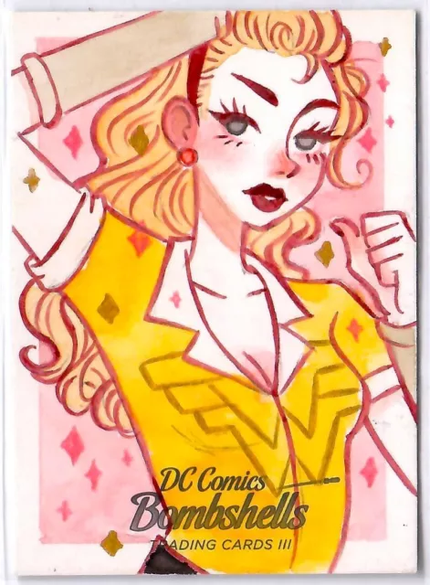 2019 Cryptozoic DC Bombshells Sketch Card Yuu Hirae Chocotanyuu Wonder Woman OMG