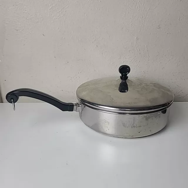 Farberware Stainless Steel 3QT Pan  with Lid Even Heat Distribution  QQ16C