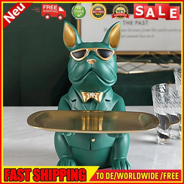 Bulldog Art Figurines Entrance Crafts Resin Sculpture Decor for Home Living Room