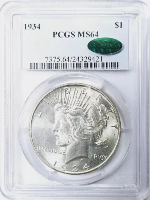 1934 PCGS & CAC MS64 Peace Dollar