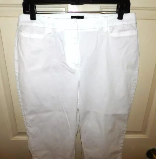 TALBOTS PERFECT SKIMMER Women's White Capri Pants Size 10P $2.00 - PicClick