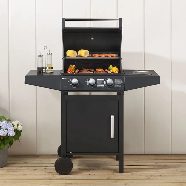 Gasgrill Grillwagen BBQ Grill Grillstation Griller Stahl 3 Brenner Juskys® 2