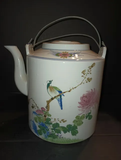 Antique Large Japanese Teapot with original lid and hanger