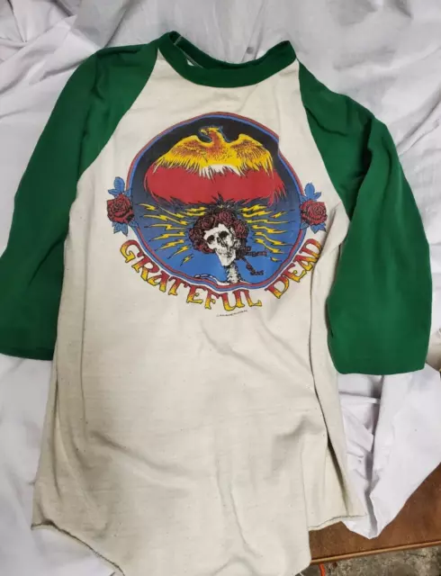 Vintage 79 Grateful Dead Bertha Skull & Roses Phoenix 3/4 Sleeve Jersey Shirt Md