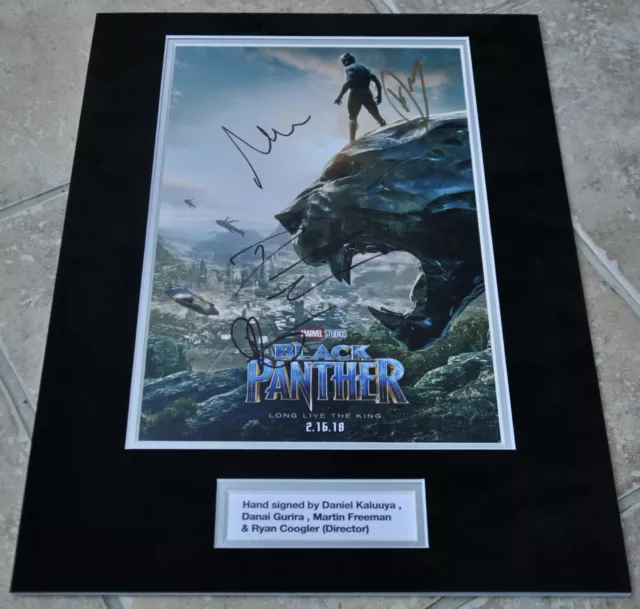 Marvel Black Panther Cast Multi Signed 12” x 8” Colour Photo Mounted With COA