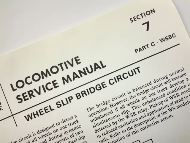 Wheel Slip Bridge Circuit Locomotive Service Manual SD40-2 1983 EMD AA236