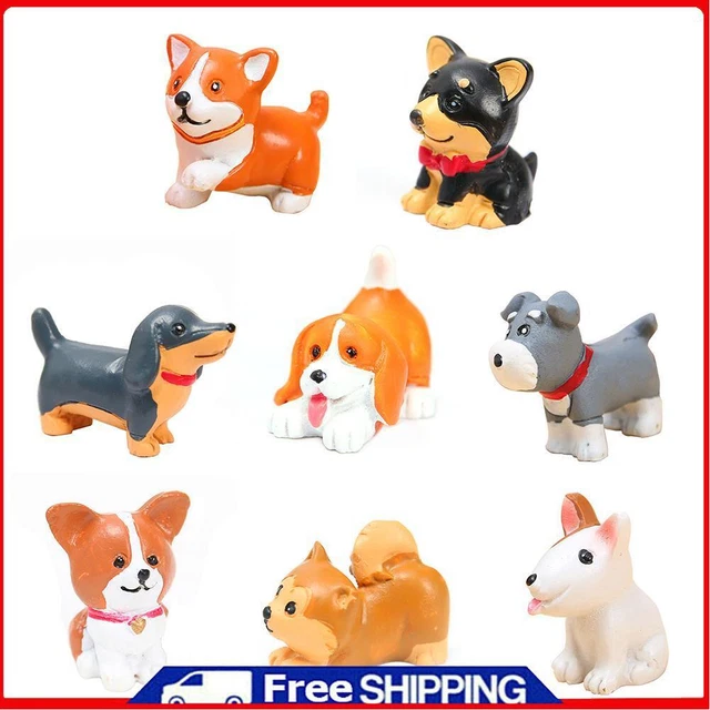 Cute Simulation Mini Dog Puppy Resin Ornaments Crafts Car Home Decoration .