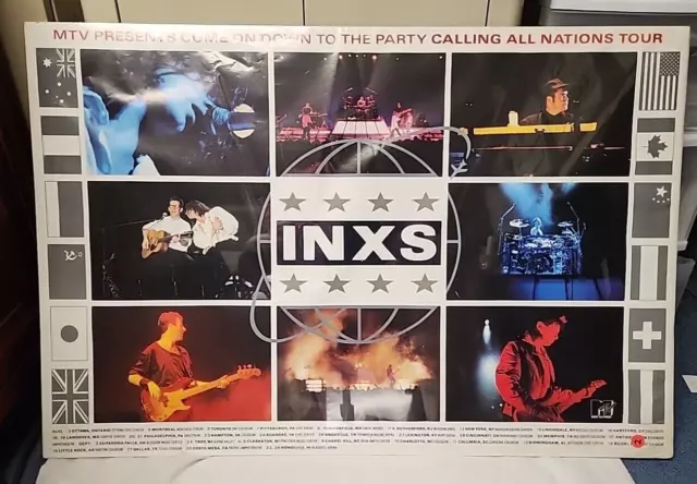 1988 INXS Calling All Nations MTV World Tour Poster 26 x 24 80's SHRINK WRAPPED