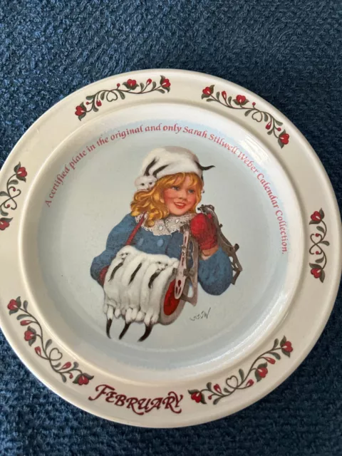 Newell Pottery Sarah Stilwell Weber Calendar Series February Collector’s Plate