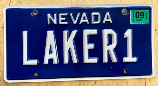 Nevada Retro Vanity License Plate " Laker 1 " Nv Lakers Los Angeles Basketball