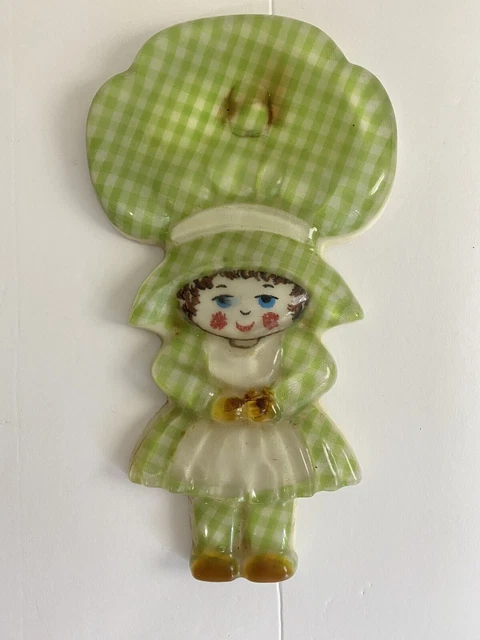 Holly Hobbie Style Retro Plastic Spoon Rest ~ Holder 8” inch