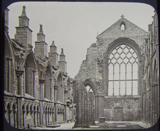 Glass Magic Lantern Slide HOLYROOD CHAPEL INTERIOR C1890 PHOTO EDINBURGH