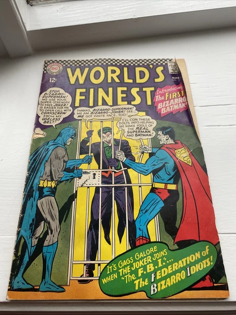 Worlds Finest #156 (1966) 1st Bizarro Batman, Superman GD- 1.8