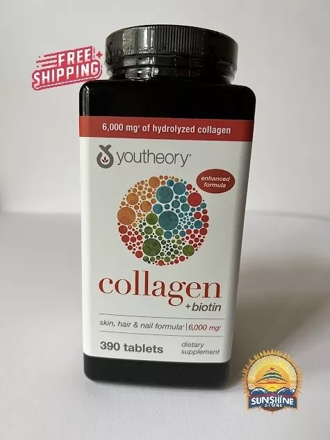 Youtheory Collagen Plus Biotin , 390 Tablets Date 01.2026 or 02.2026