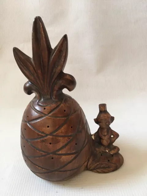 Vtg Treasure Craft Pineapple Menehune Toothpick Holder Damaged
