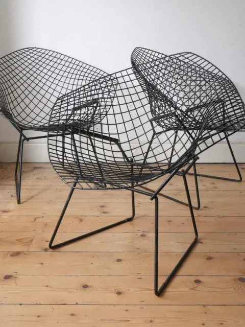 Harry Bertoia 1950s Diamond chairs, vintage early production Knoll midcentury