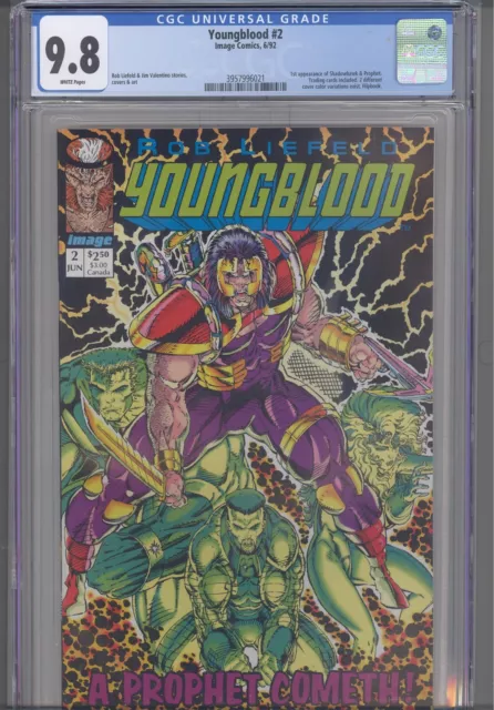 Youngblood #2 CGC 9.8 1992 Image 1st App Shadowhawk & Prophet, w/cards 2- Covers