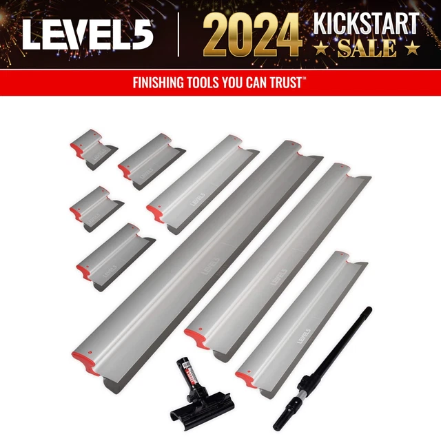 LEVEL5 DRYWALL SKIMMING Blades 10 pc Stainless Steel w/ Adapter