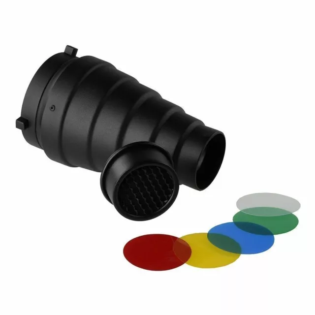 Kit de filtro de color cuadrícula de metal cónico Snoot Honeycomb para Bowens Mount Strob 2