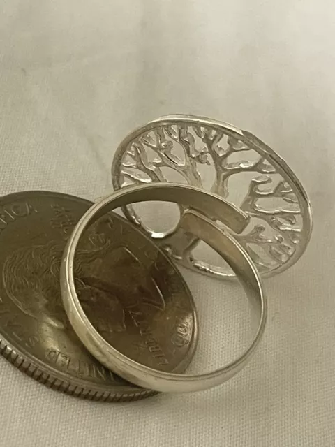 Sol’s ☀️Silver Large Tree Of Life Ring Taxco Mexico 925 Silver-Size 8 3