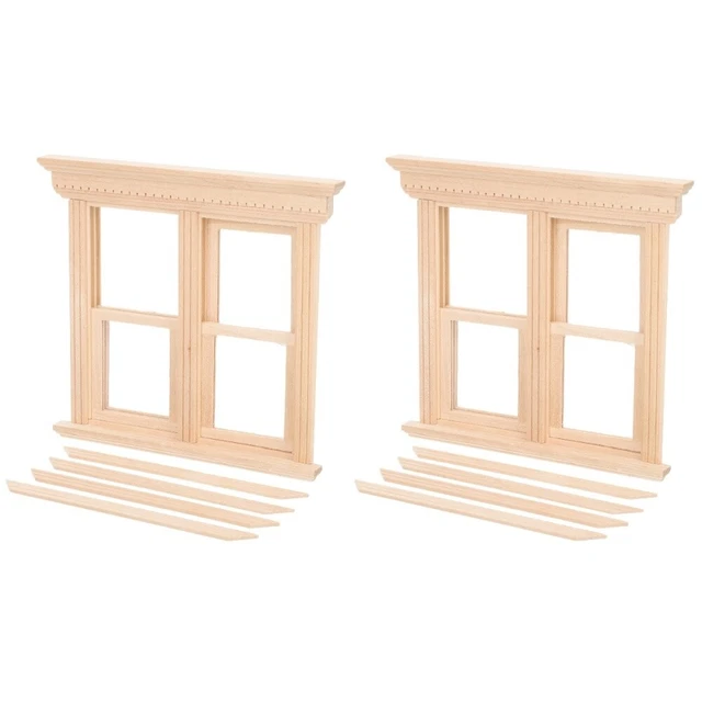 2 piezas decoración de ventanas en miniatura hágalo usted mismo accesorios para 1/12 modelo habitación