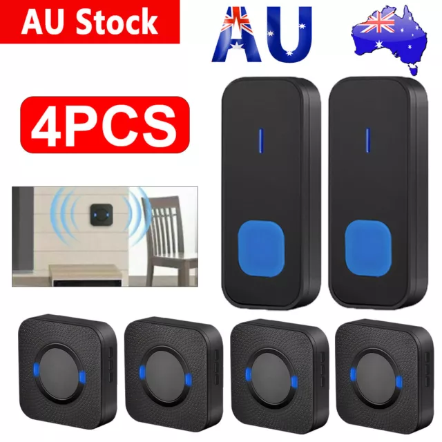 Wireless Door Bell Chime Waterproof Doorbell Plugin Receivers 300M Long Range OZ