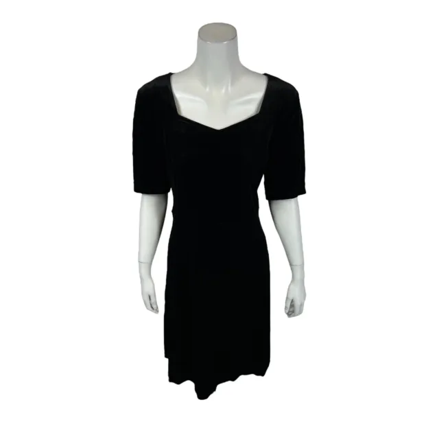 Isaac Mizrahi Women's Always Isaac Regular Velvet Dress Pitch Black Large Size