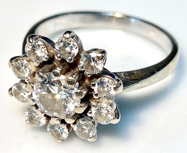 Bague Marguerite En Or 18k Jaune & Platine Avec Diamants - Taille 53.5 - MP2324