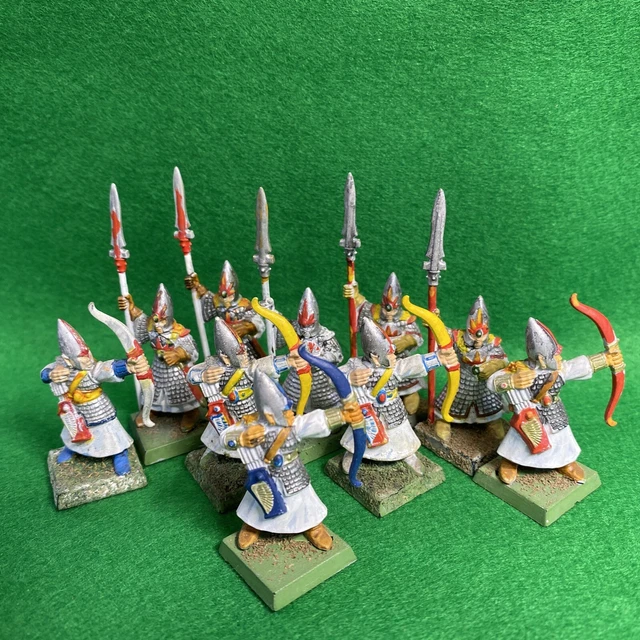 Warhammer 10 High Elf Archers Bowmen / Spearmen Games Workshop 90s Elves Citadel