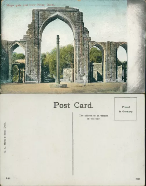 Delhi Mayo gate And Iron Pillar HA Mirza 9726 B20