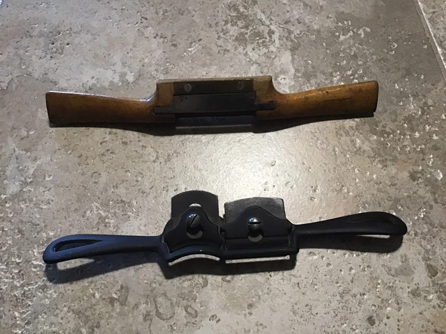 Vintage Stanley Double Spoke Shave Plane and Wooden Spoke Shave