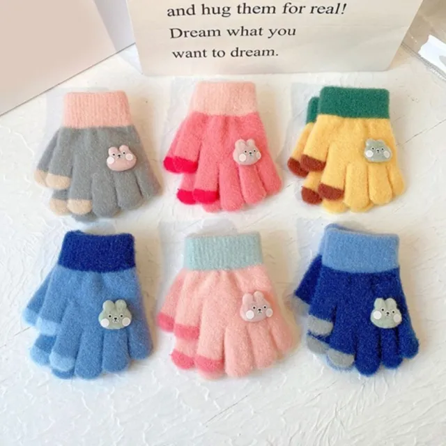 Guanti lana bambino dita intere guanti cartoni animati guanti a maglia