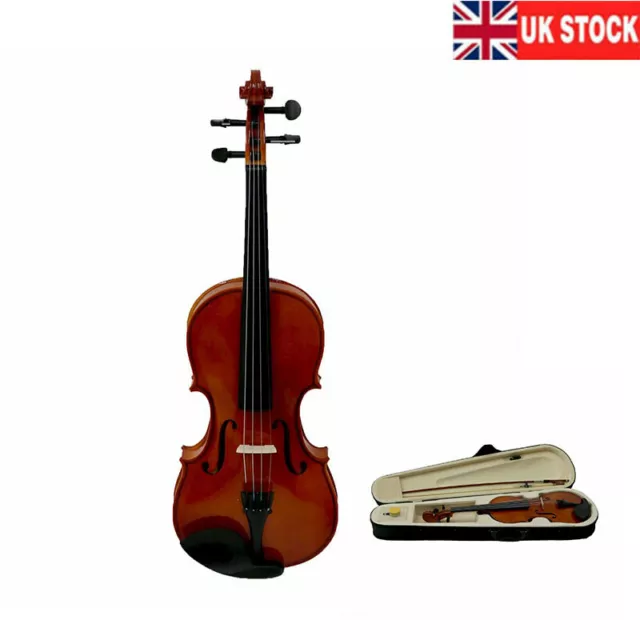 Natural Acoustic Violin Full Size 4/4 Acoustic Violin Set With Case, Bow & Rosin