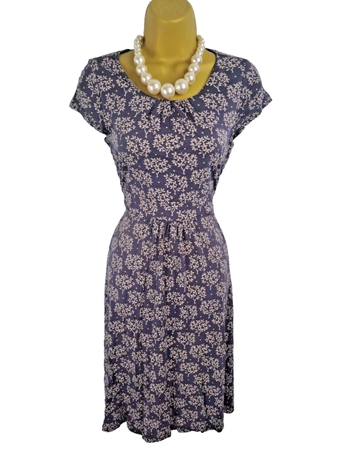 SEASALT CARNMOGGAS DRESS Bamboo Cotton Jersey Floral Short Sleeve UK 14 19.99 PicClick UK