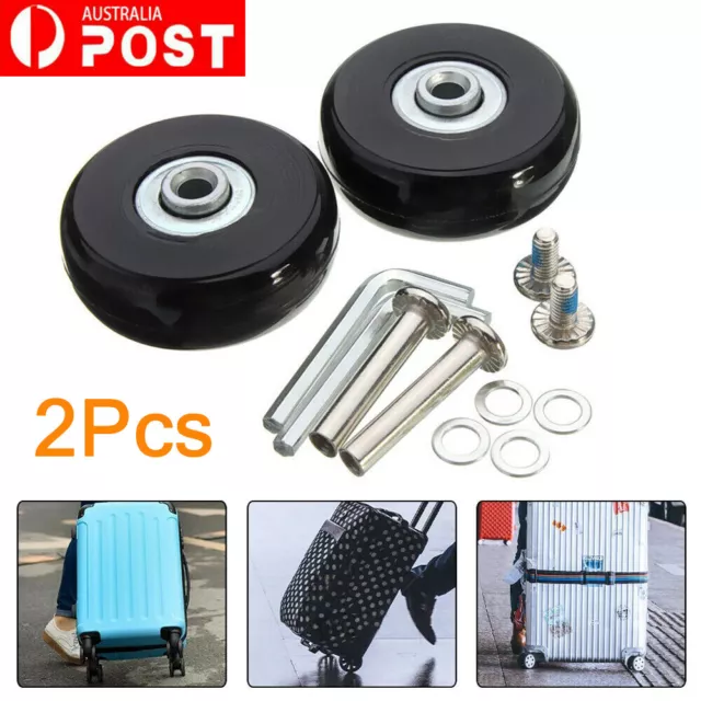 2x Luggage Suitcase Wheels Rubber Swivel Caster Bearings Repair Replacement Tool