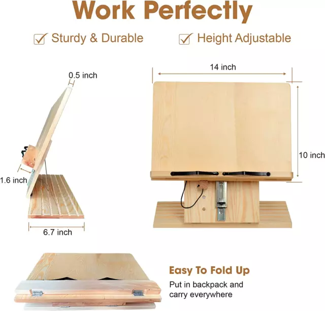 CookBook Stand 7 Adjustable Height 5 Tilt Reading Book Document Holder Portable 3