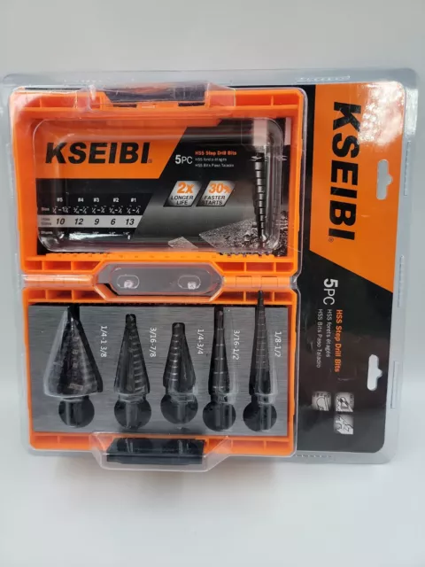 Step Drill Bit Set 5 Pieces Pack High Speed Steel Black Oxide M2 Multiple Hole 5