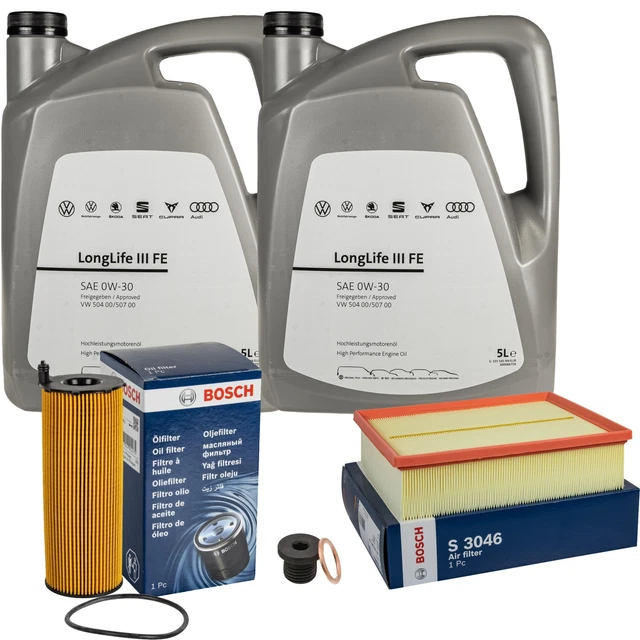 BOSCH INSPECCIÓN SET 9 / L VW Aceite Motor 0W-30 Longlife ( III Fe Para Porsche EUR 200,73