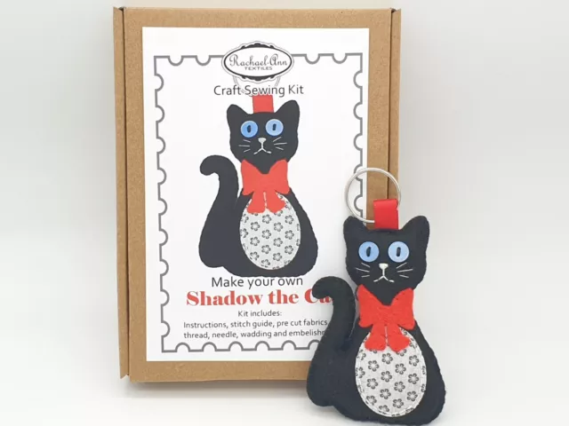 Make Your Own Black Cat keyring felt craft kit