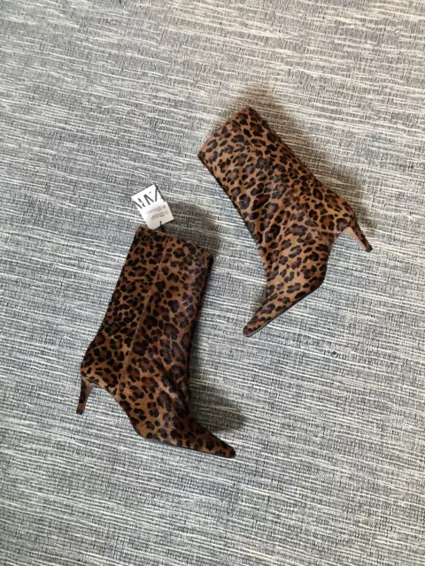 ZARA LEOPARD ANIMAL Print Cow Fur Leather Heeled Ankle Boots UK4 EU37 US6.5 861 89.95 PicClick UK