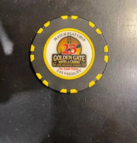 $25 No Cash Value NCV - Golden Gate Casino Chip - Las Vegas - Baccarat Size