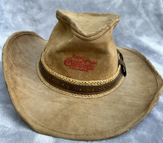 VINTAGE SZ XL COCA COLA COWBOY HAT Embroidered USA COUNTRY WESTERN Cowboy