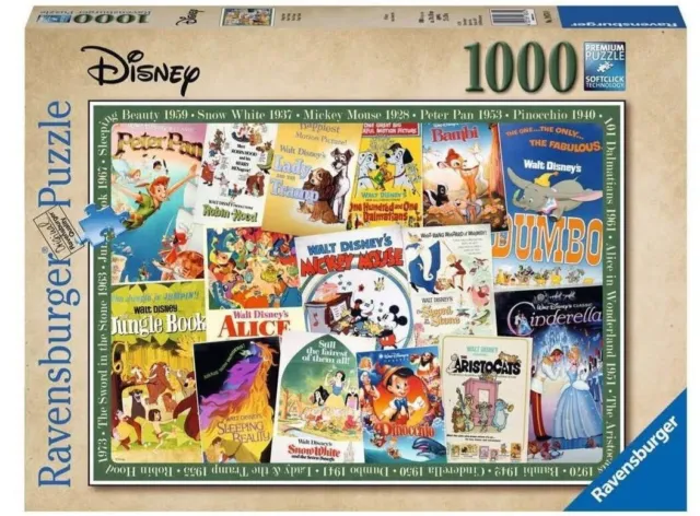 Ravensburger Disney Vintage Movie Poster  1000 Piece Jigsaw Puzzle Brand New