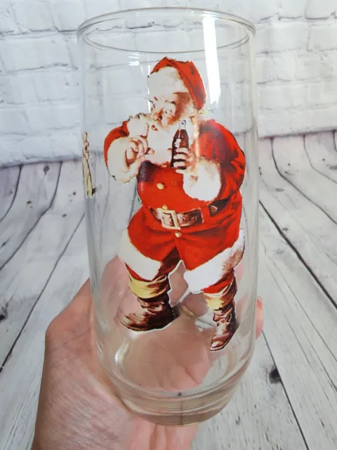 Vintage Collectable Haddon Sundblom Santa Claus Coca Cola Company Glass Cup