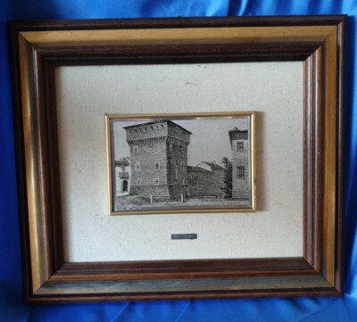 Castello Vicolungo Quadro Lamina D'Argento 