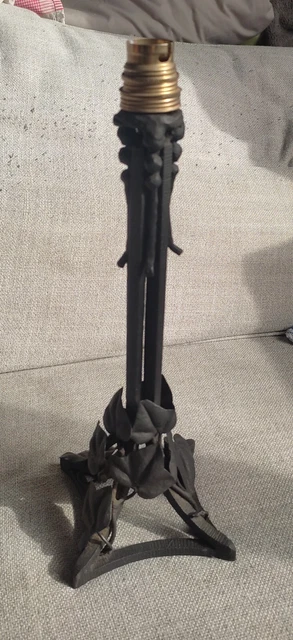 Ancien Pieds De Lampe En Fer Forgé Art Nouveau Deco